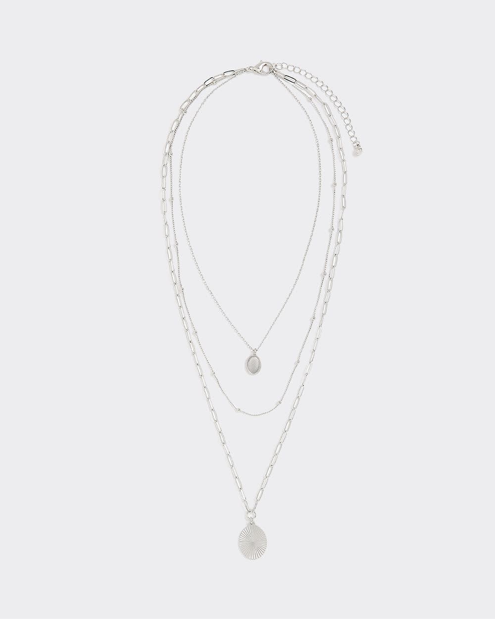 Multi-Chain Necklace with Round Pendants - Image 2