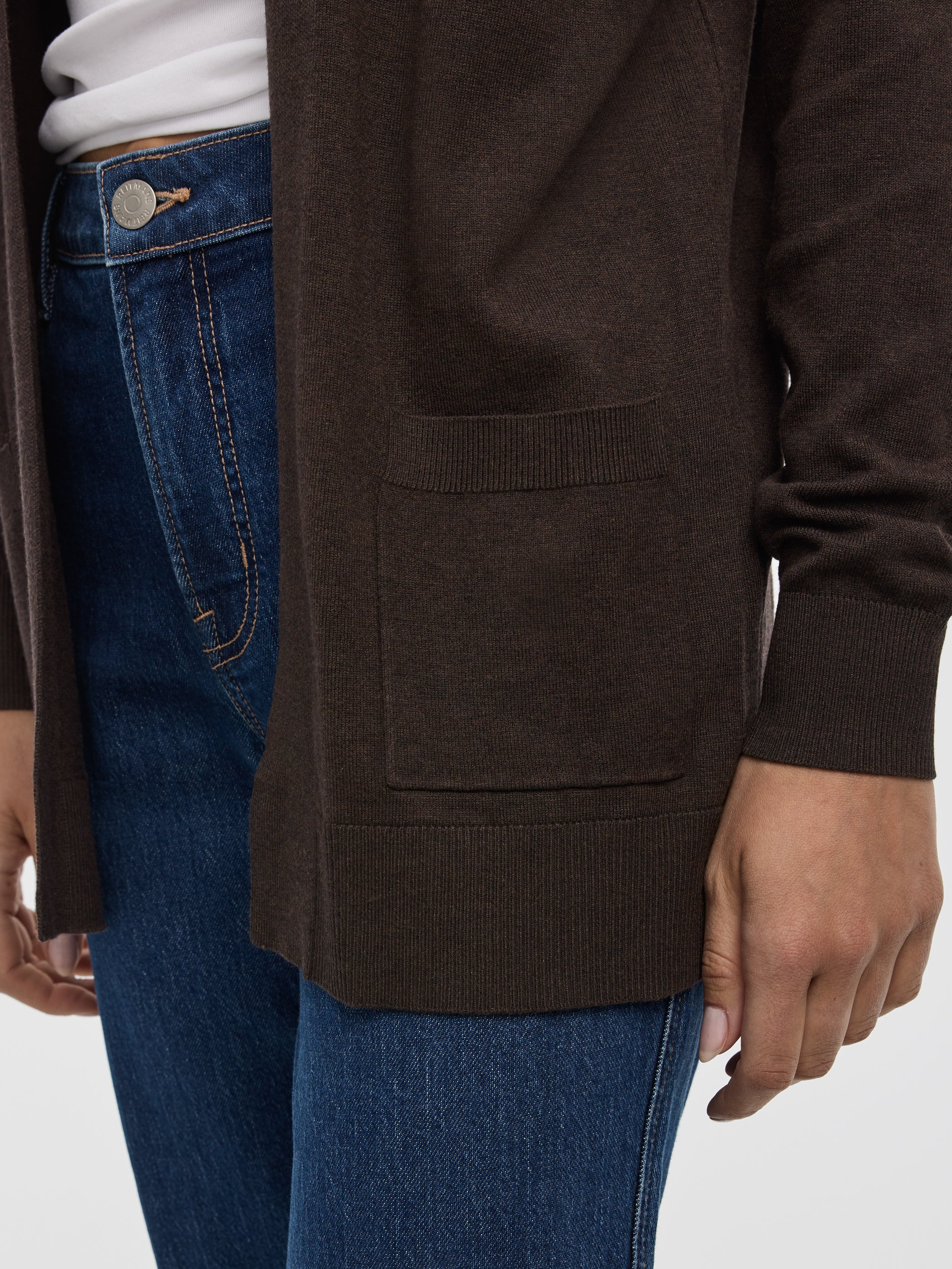 Long-Sleeve Open Cardigan with Pockets - R Essentials - Image 10