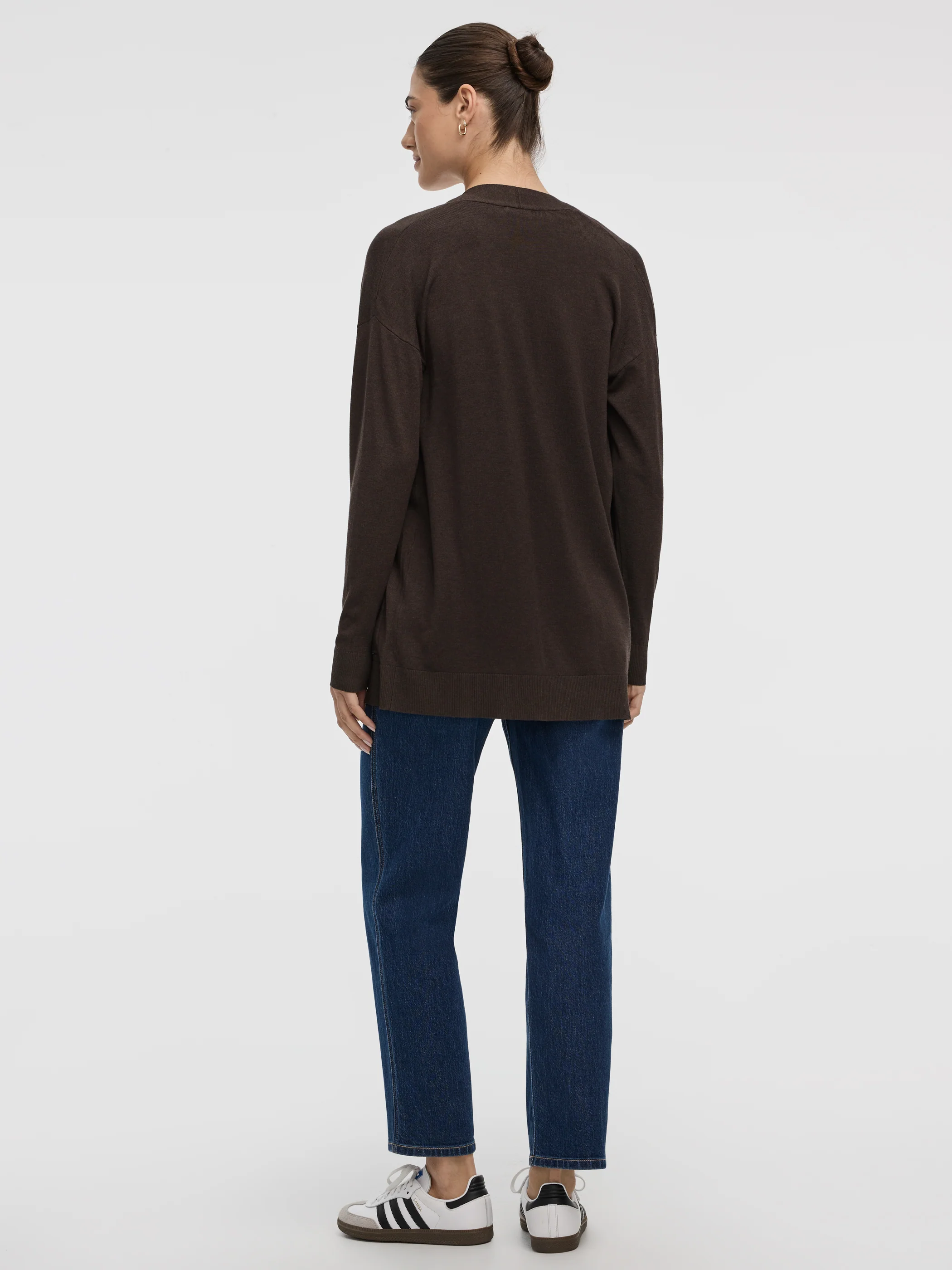 Long-Sleeve Open Cardigan with Pockets - R Essentials - Image 11