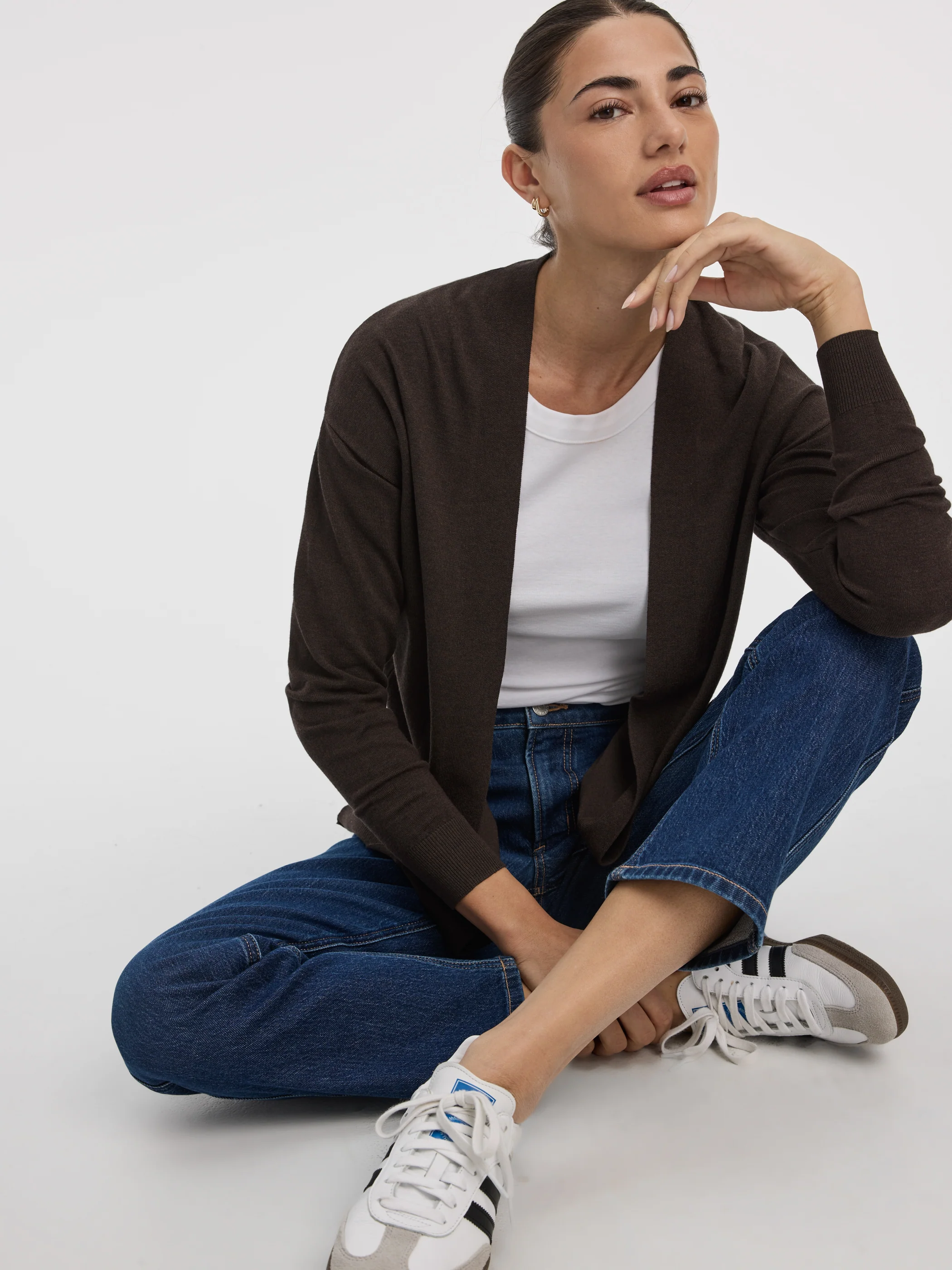 Long-Sleeve Open Cardigan with Pockets - R Essentials - Image 12