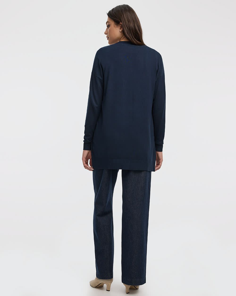 Long-Sleeve Open Cardigan with Pockets - R Essentials - Image 14
