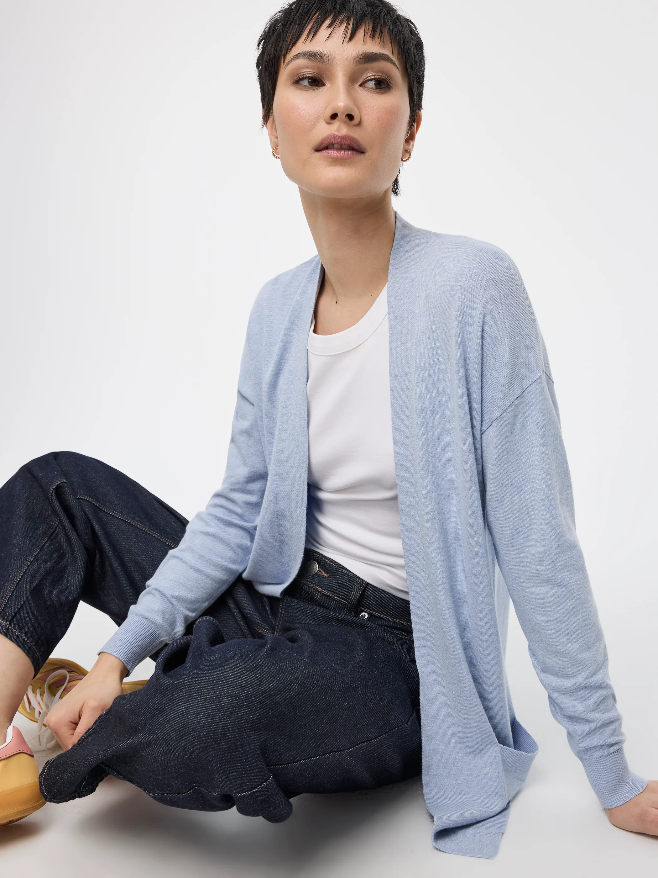 Long-Sleeve Open Cardigan with Pockets - R Essentials - Image 20