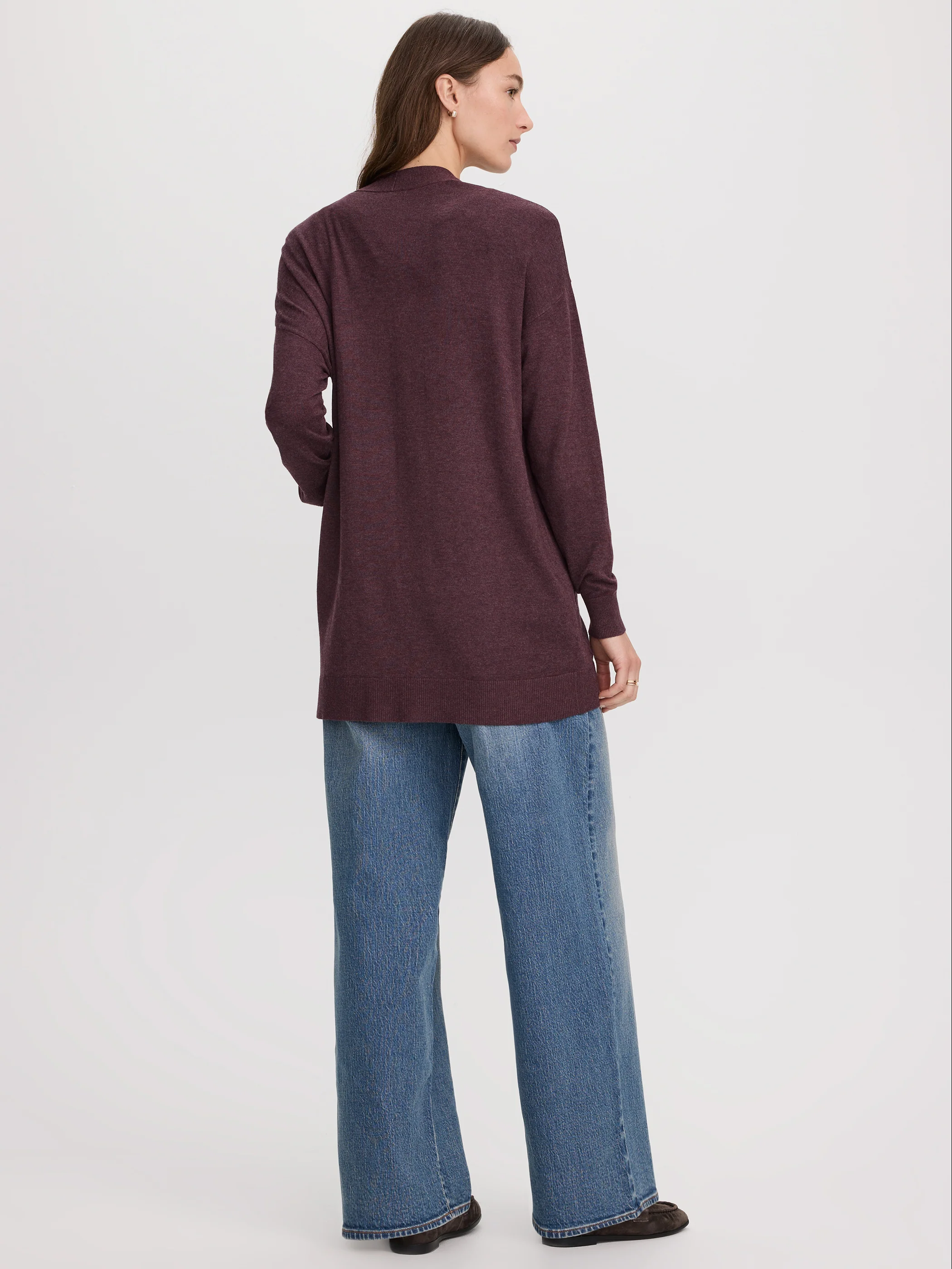 Long-Sleeve Open Cardigan with Pockets - R Essentials - Image 3