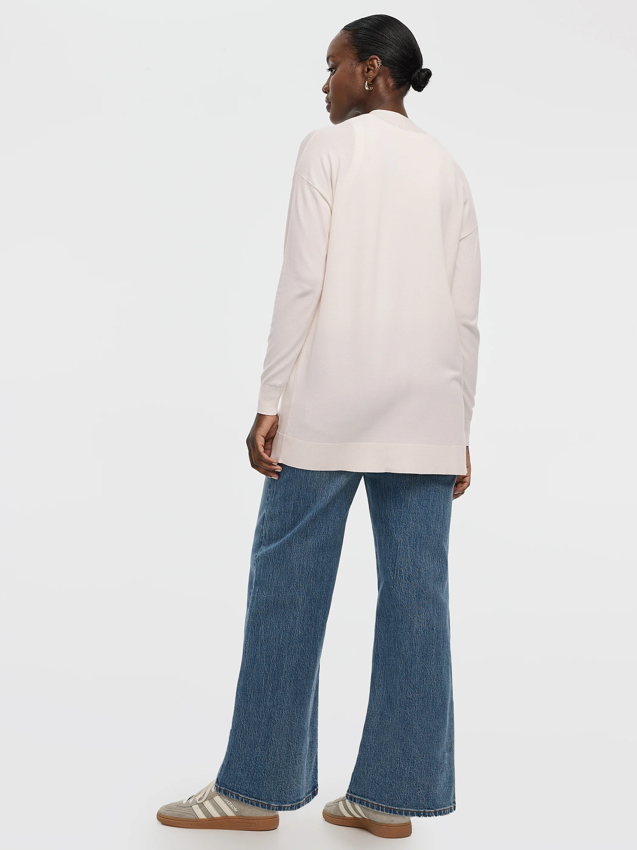 Long-Sleeve Open Cardigan with Pockets - R Essentials - Image 7