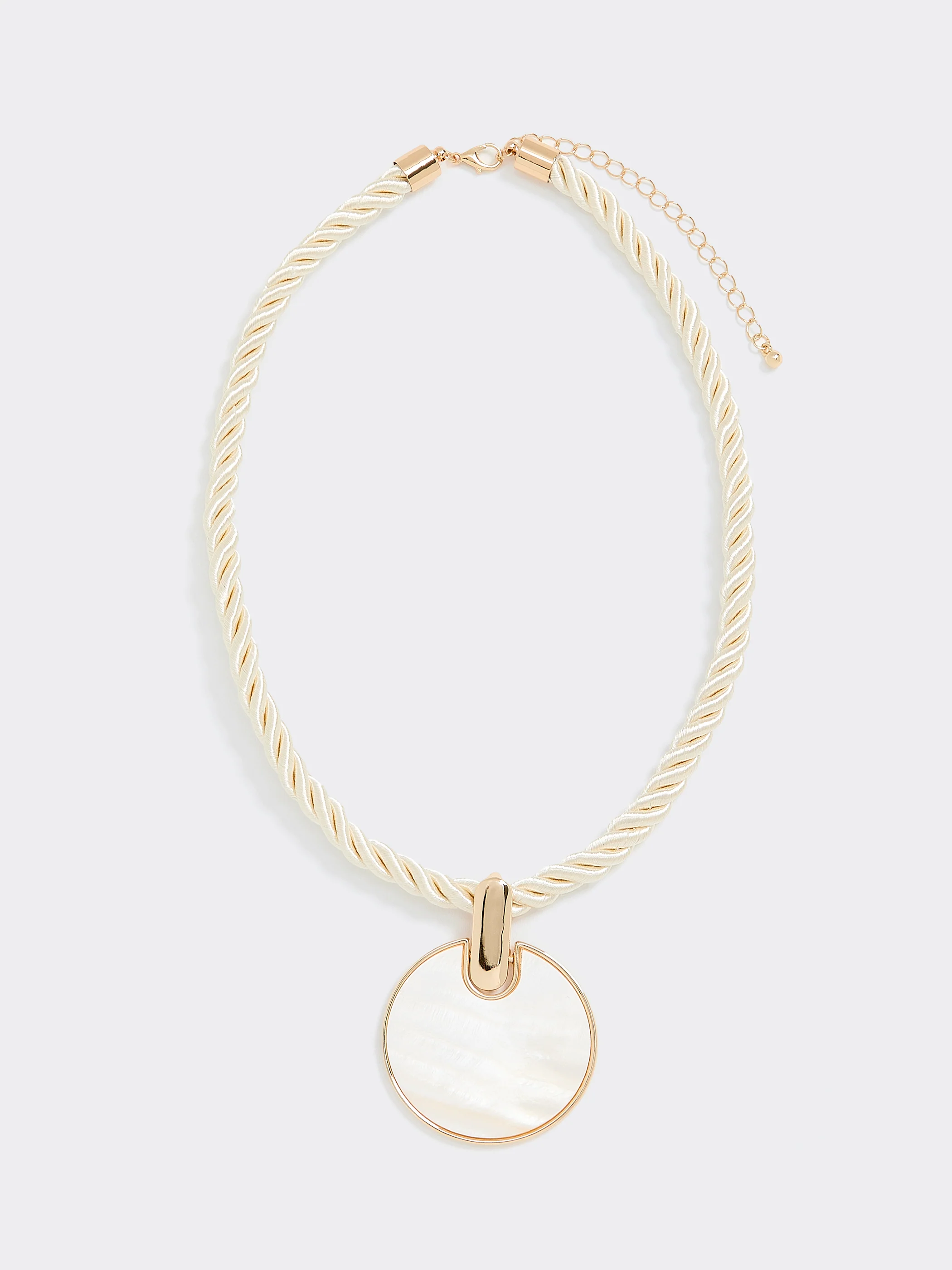 Chunky Cord Necklace with Mother-of-Pearl Pendant - Image 2