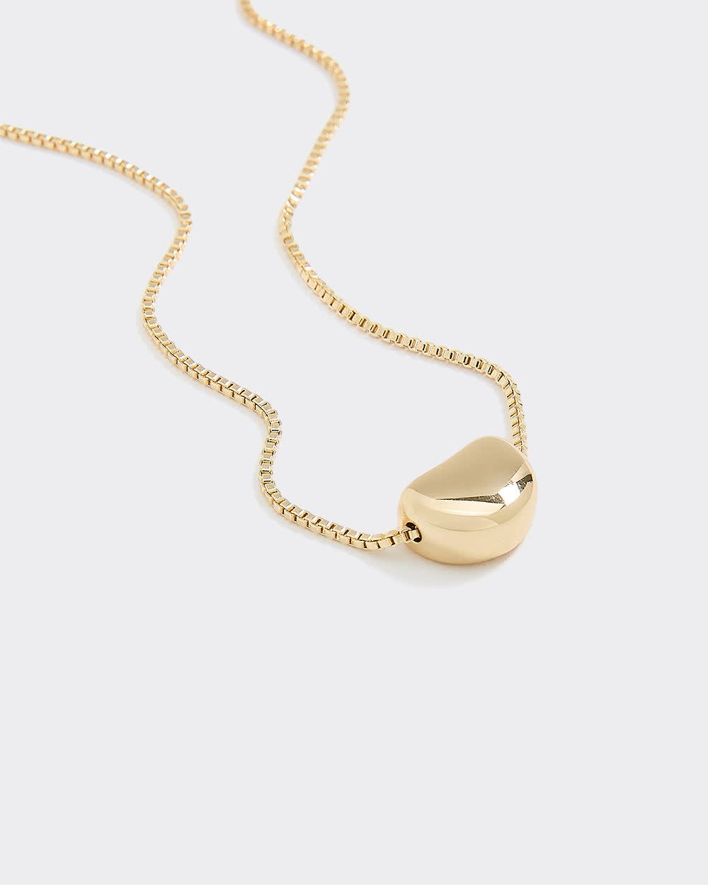 Stainless Steel Short Necklace with Half-Moon Pendant - Image 3