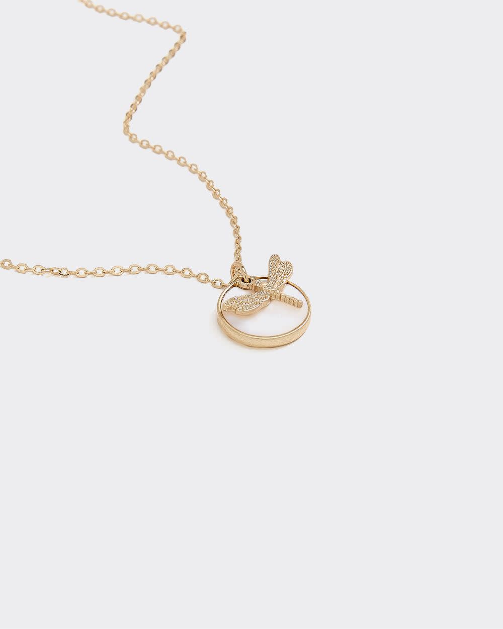 Short Necklace with Dragonfly Pendant