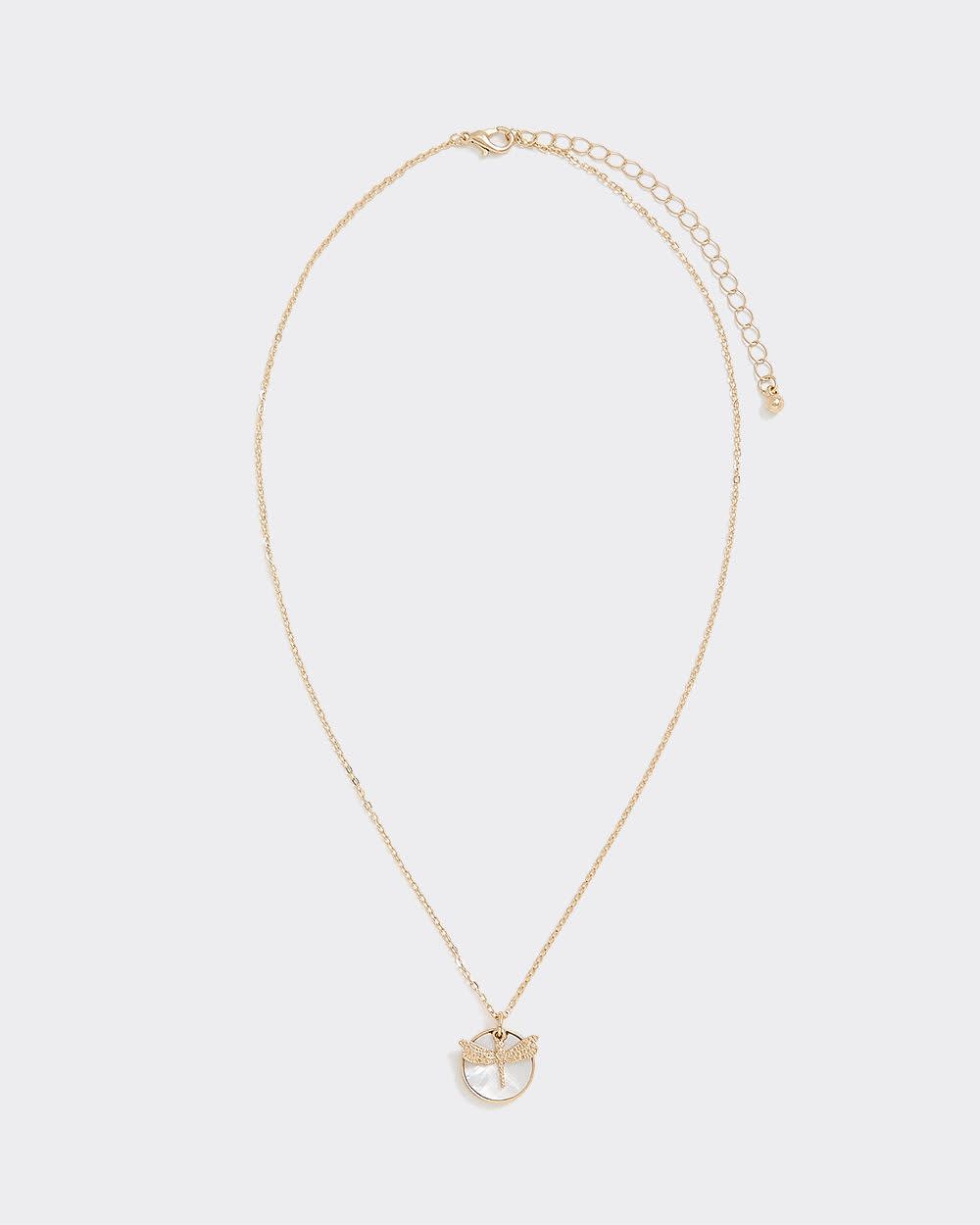 Short Necklace with Dragonfly Pendant - Image 2