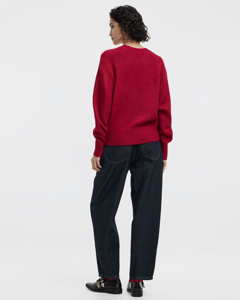 Long-Sleeve Crew-Neck Pullover with Heart Embroidery - Image 6