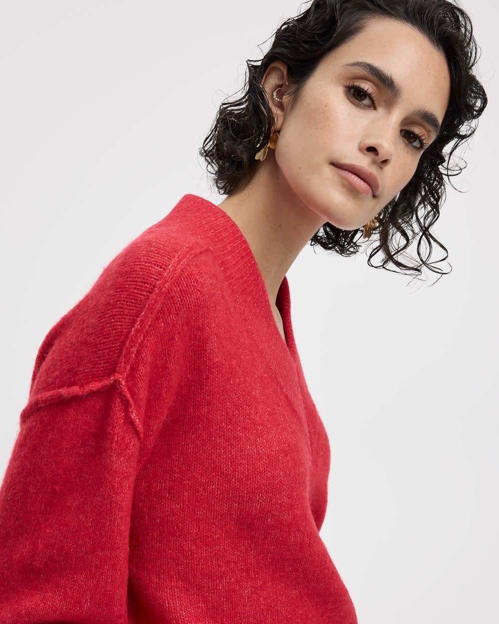Long-Sleeve V-Neck Pullover - Image 12