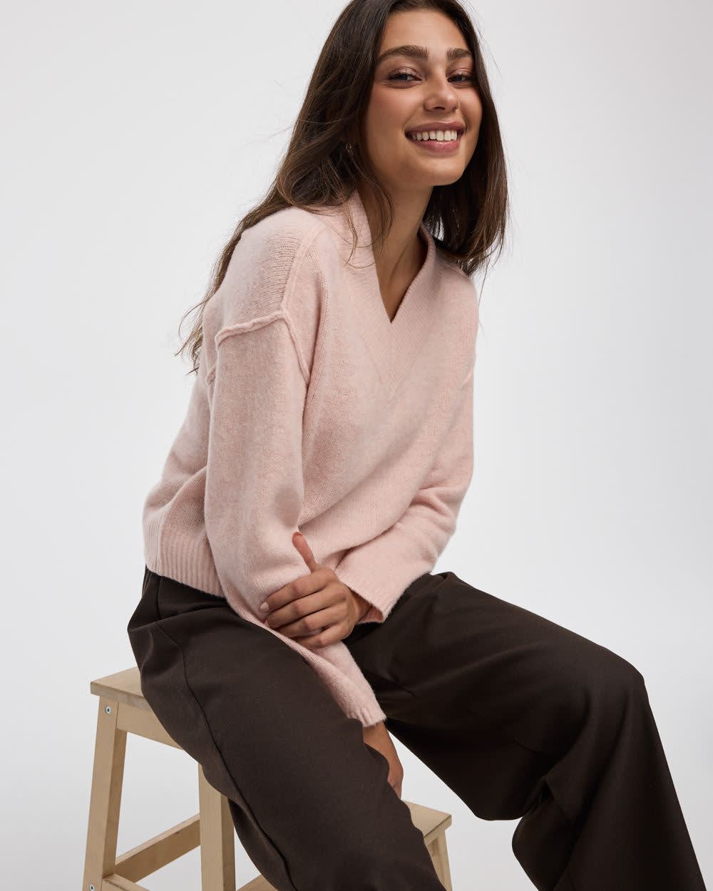 Long-Sleeve V-Neck Pullover - Image 15