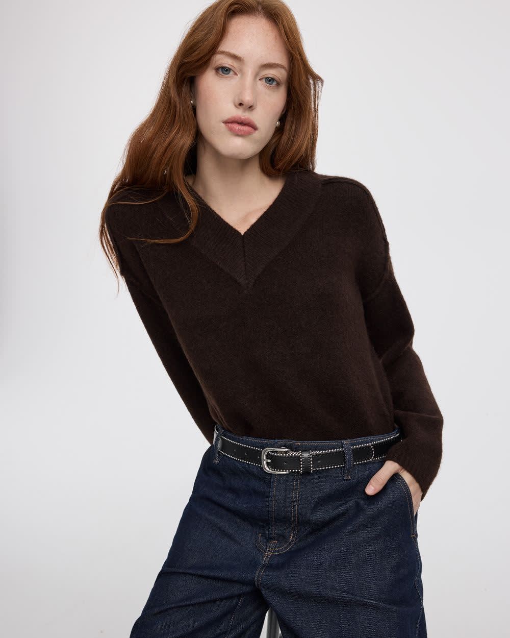 Long-Sleeve V-Neck Pullover - Image 7