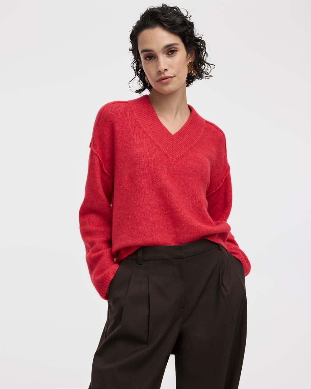 Long-Sleeve V-Neck Pullover - Image 9