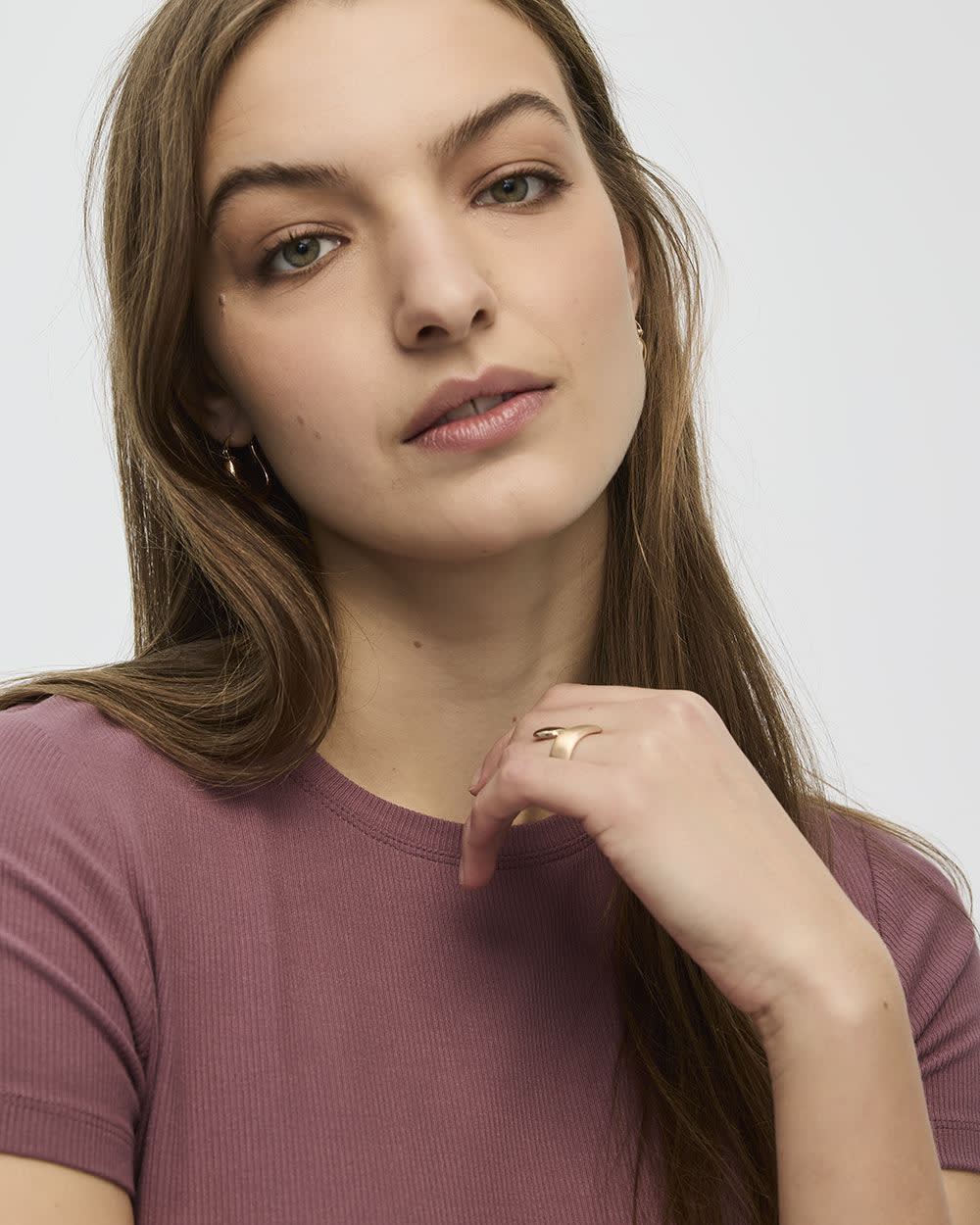 Ribbed Fitted Crew Neck T-Shirt - R Essentials - Image 20