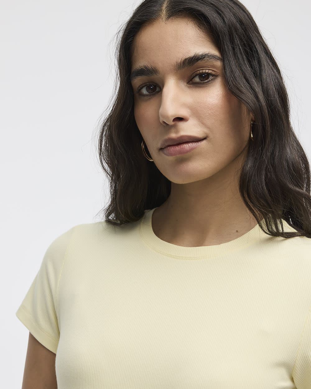 Ribbed Fitted Crew Neck T-Shirt - R Essentials - Image 28