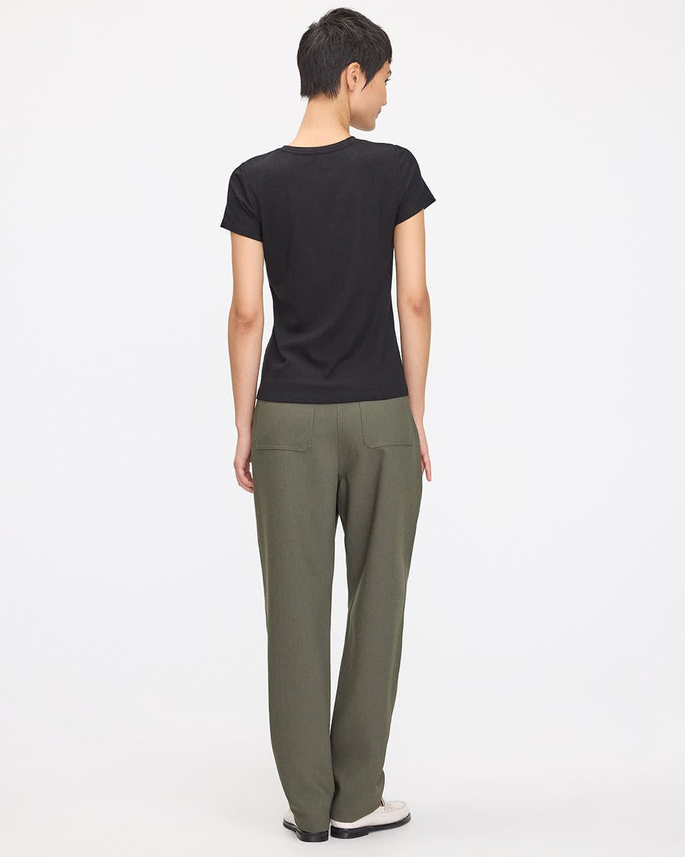 Ribbed Fitted Crew Neck T-Shirt - R Essentials - Image 30