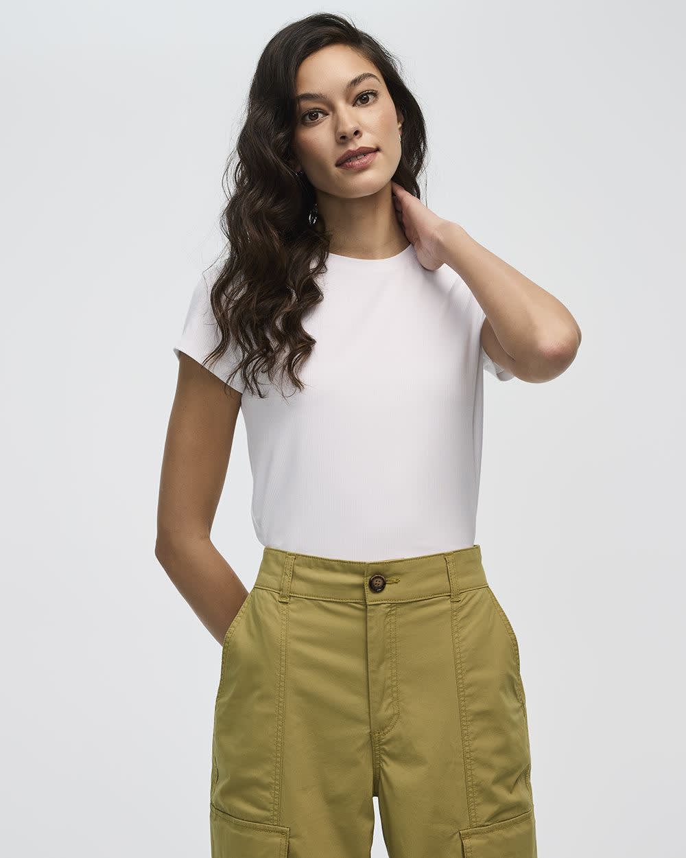 Ribbed Fitted Crew Neck T-Shirt - R Essentials - Image 33