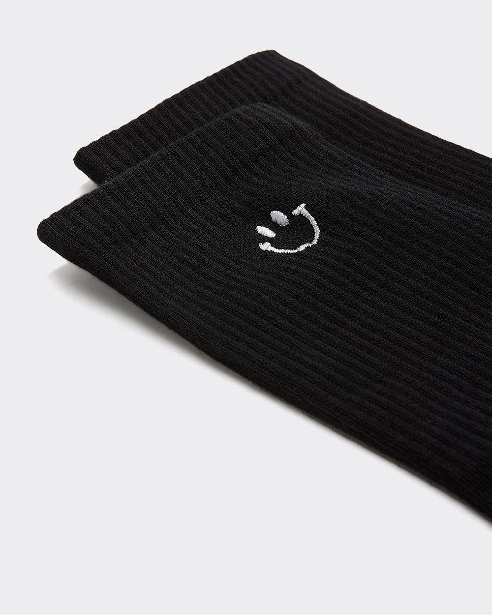 Ribbed Socks with Smiley Face at Hem - Image 3