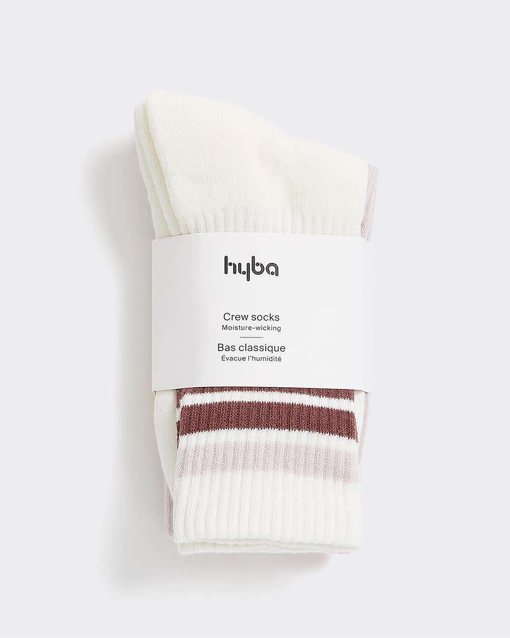 Striped and Solid Crew Socks - Hyba - 2 pairs - Image 5