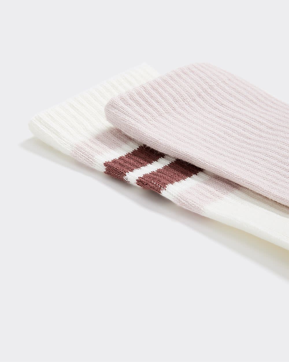 Striped and Solid Crew Socks - Hyba - 2 pairs - Image 6