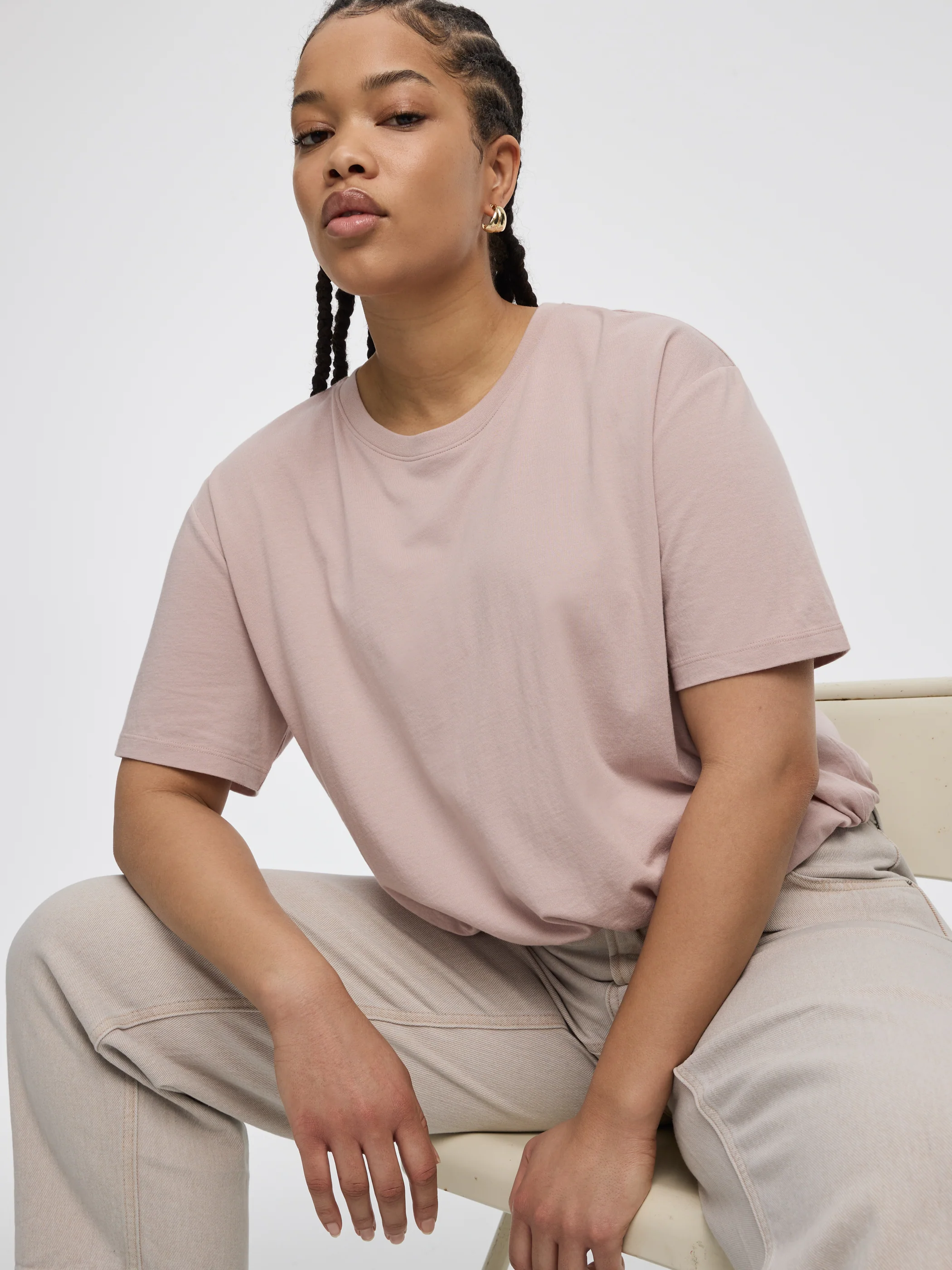 Crew-Neck Tee with Bubble Hem - Image 27