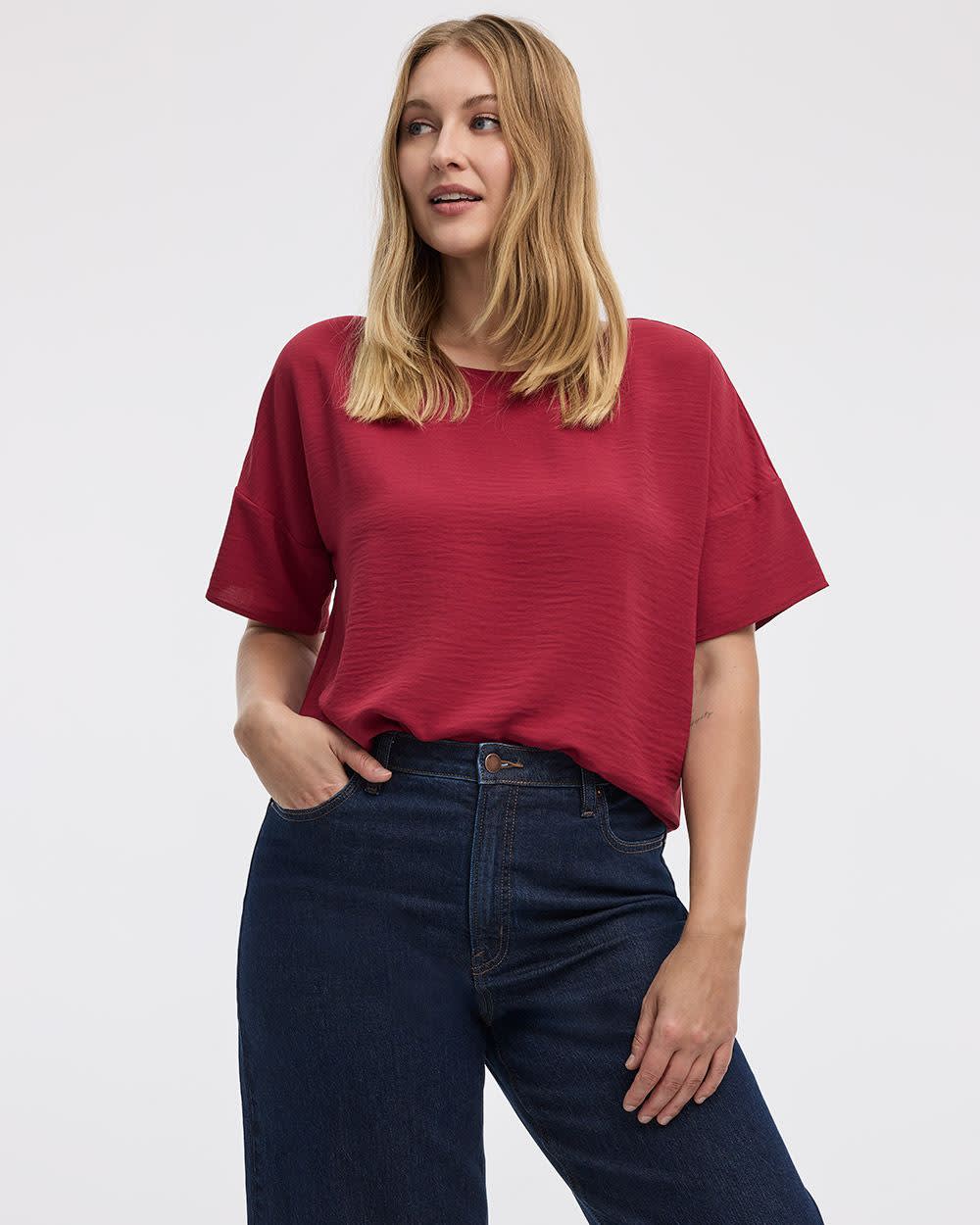 Short-Sleeve Crew-Neck T-Shirt Blouse - Image 13