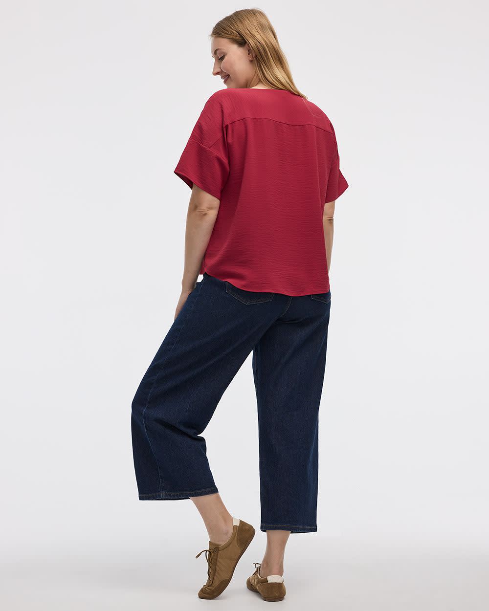 Short-Sleeve Crew-Neck T-Shirt Blouse - Image 14