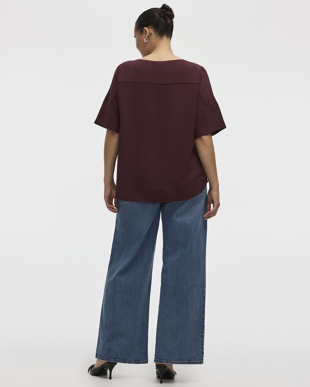 Short-Sleeve Crew-Neck T-Shirt Blouse - Image 18