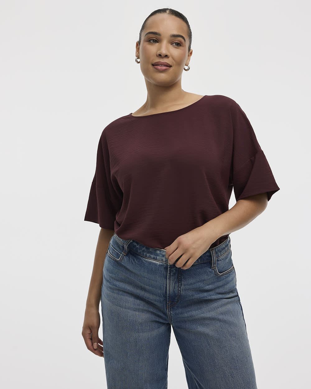 Short-Sleeve Crew-Neck T-Shirt Blouse - Image 19