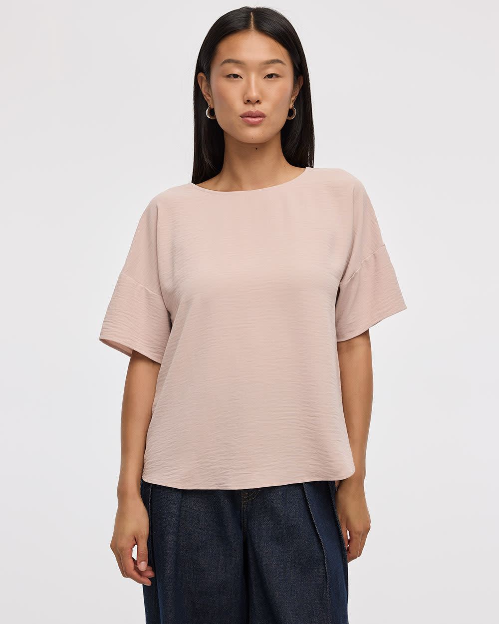 Short-Sleeve Crew-Neck T-Shirt Blouse - Image 21