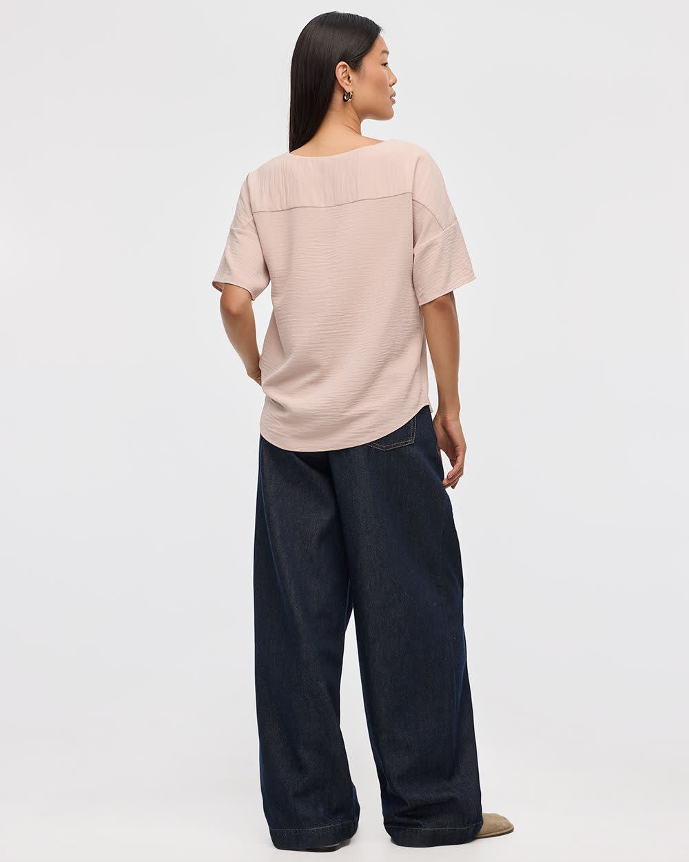 Short-Sleeve Crew-Neck T-Shirt Blouse - Image 22