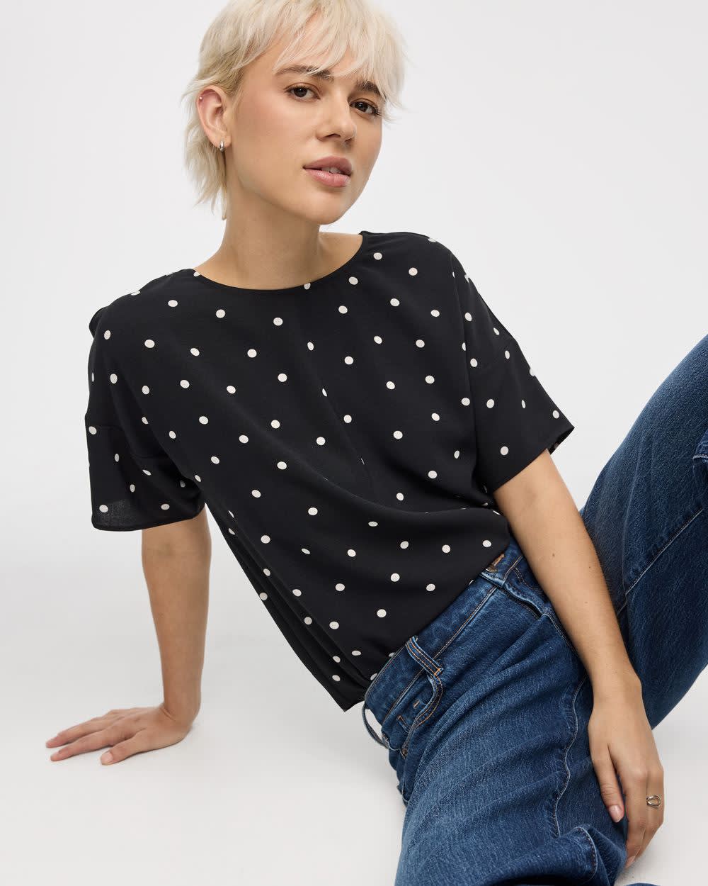 Short-Sleeve Crew-Neck T-Shirt Blouse - Image 25