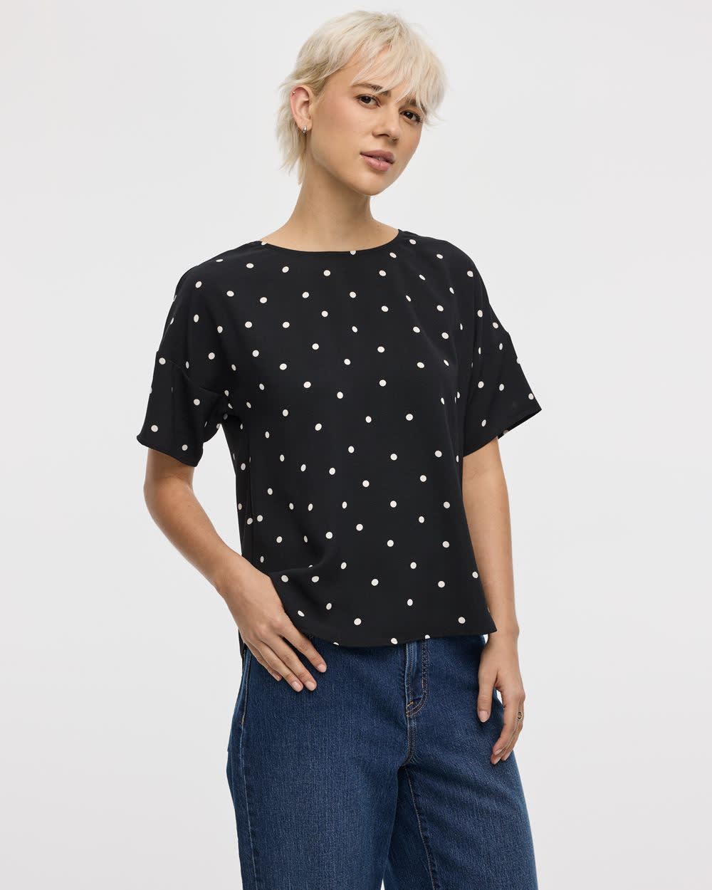 Short-Sleeve Crew-Neck T-Shirt Blouse - Image 27