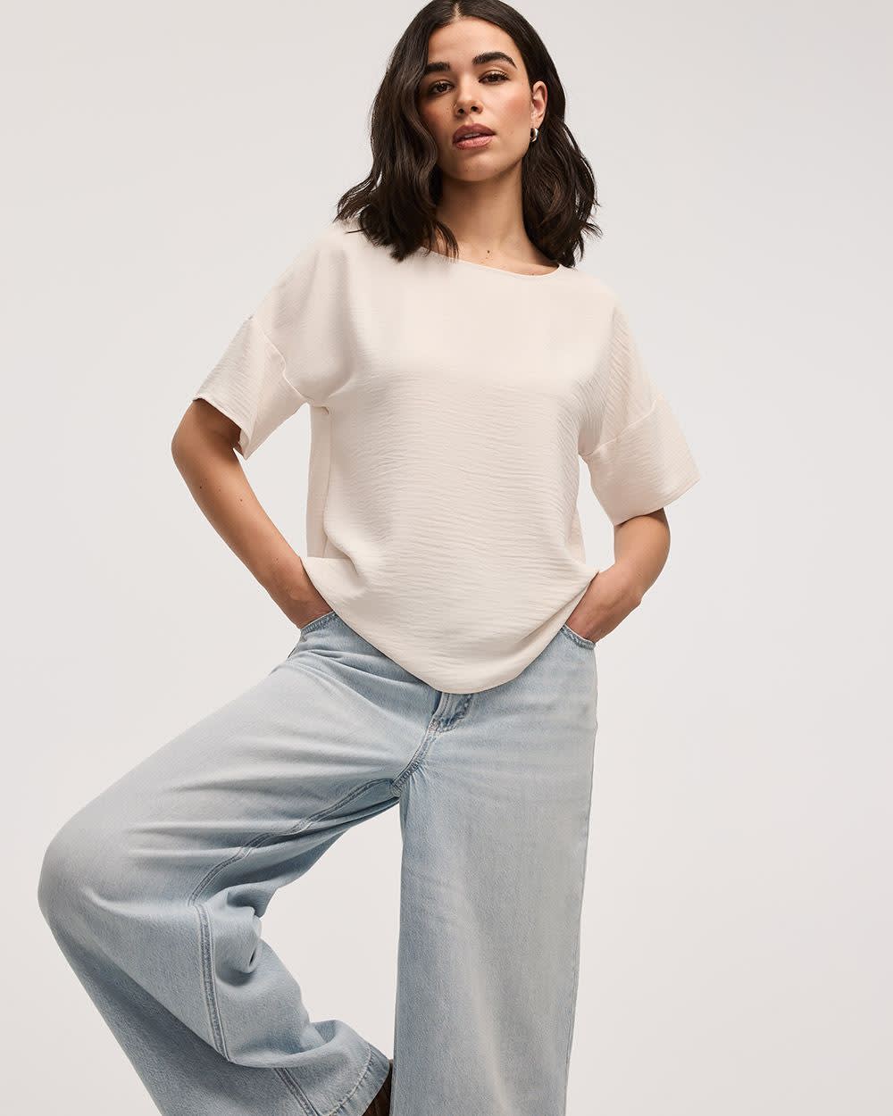 Short-Sleeve Crew-Neck T-Shirt Blouse - Image 29