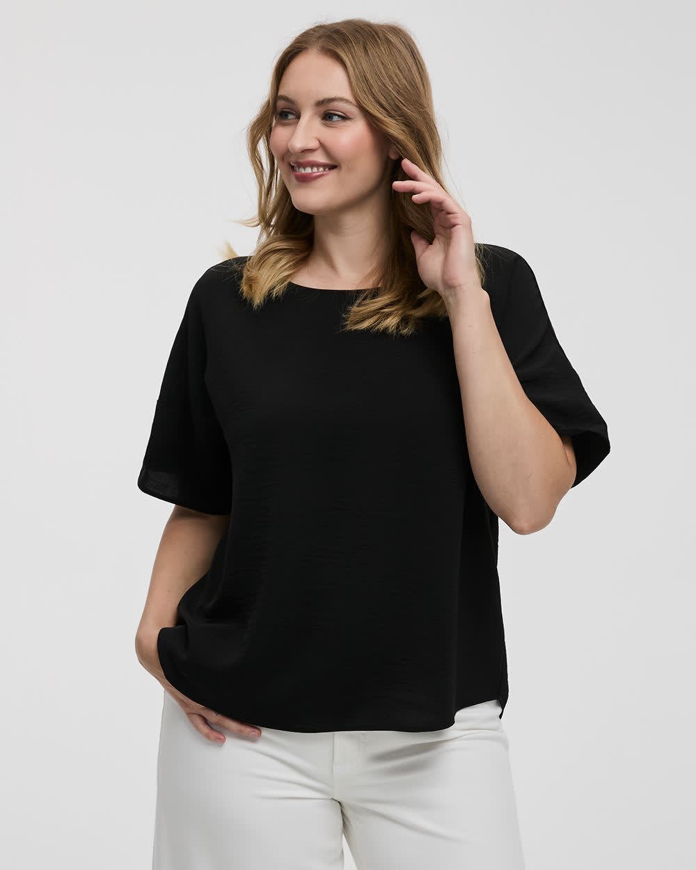 Short-Sleeve Crew-Neck T-Shirt Blouse - Image 34