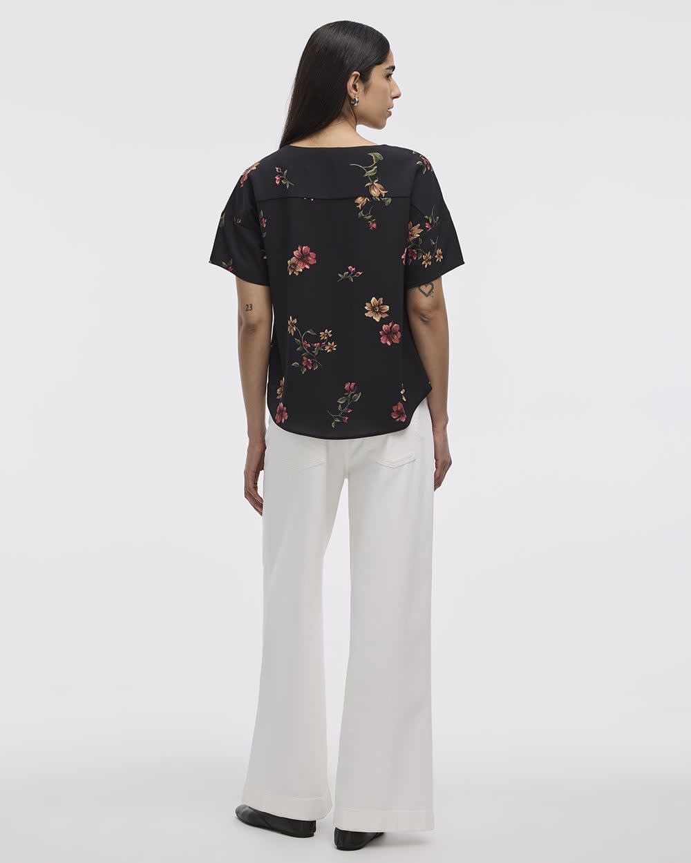 Short-Sleeve Crew-Neck T-Shirt Blouse - Image 39