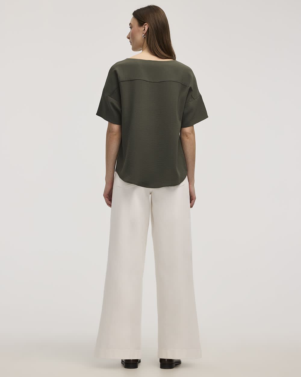 Short-Sleeve Crew-Neck T-Shirt Blouse - Image 47