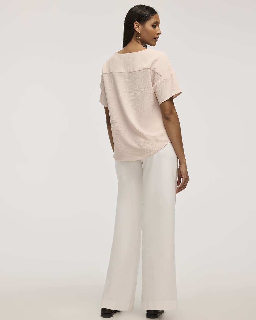 Short-Sleeve Crew-Neck T-Shirt Blouse - Image 51