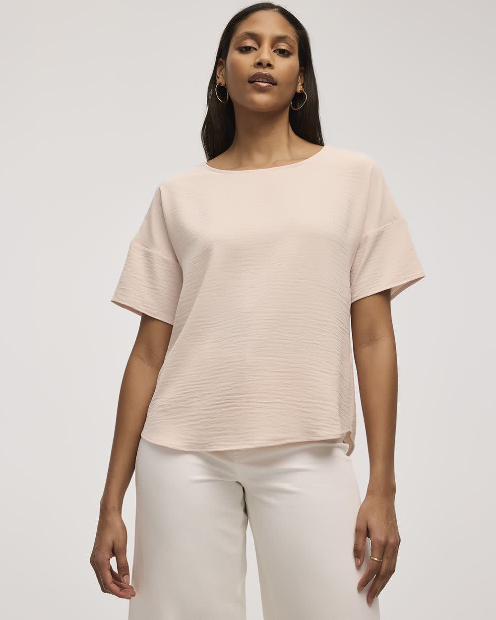 Short-Sleeve Crew-Neck T-Shirt Blouse - Image 52