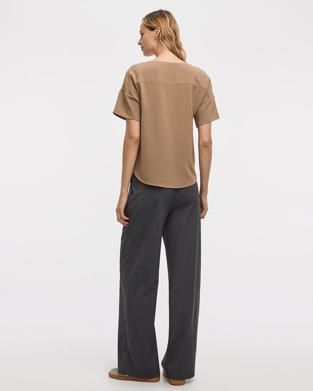 Short-Sleeve Crew-Neck T-Shirt Blouse - Image 6
