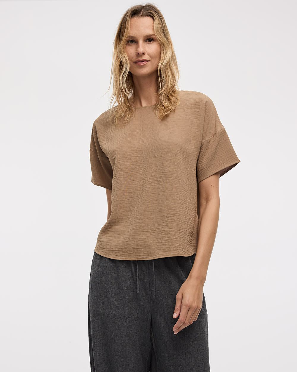 Short-Sleeve Crew-Neck T-Shirt Blouse - Image 7