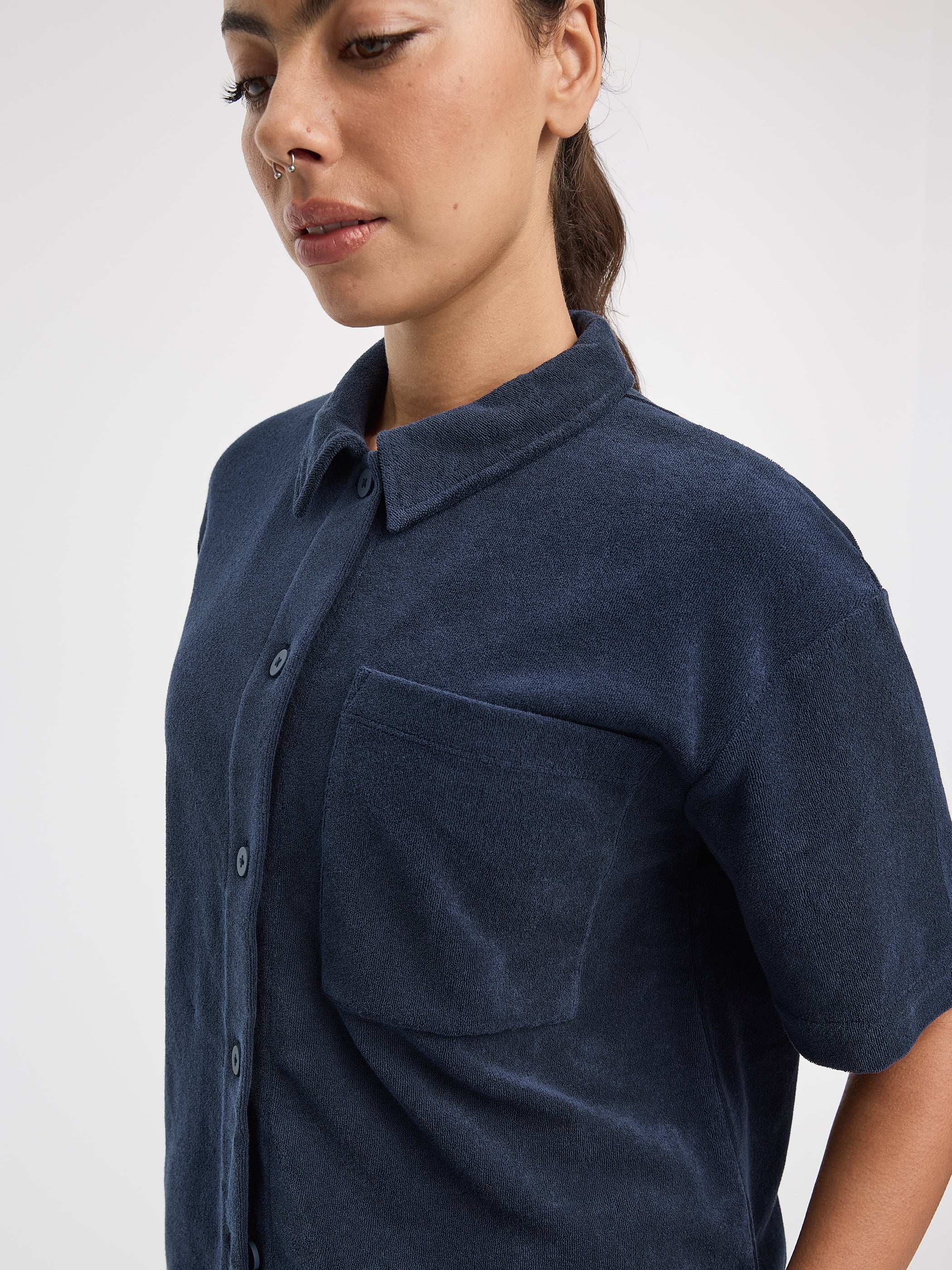 Short-Sleeve Towel-Terry Shirt - Hyba - Image 2