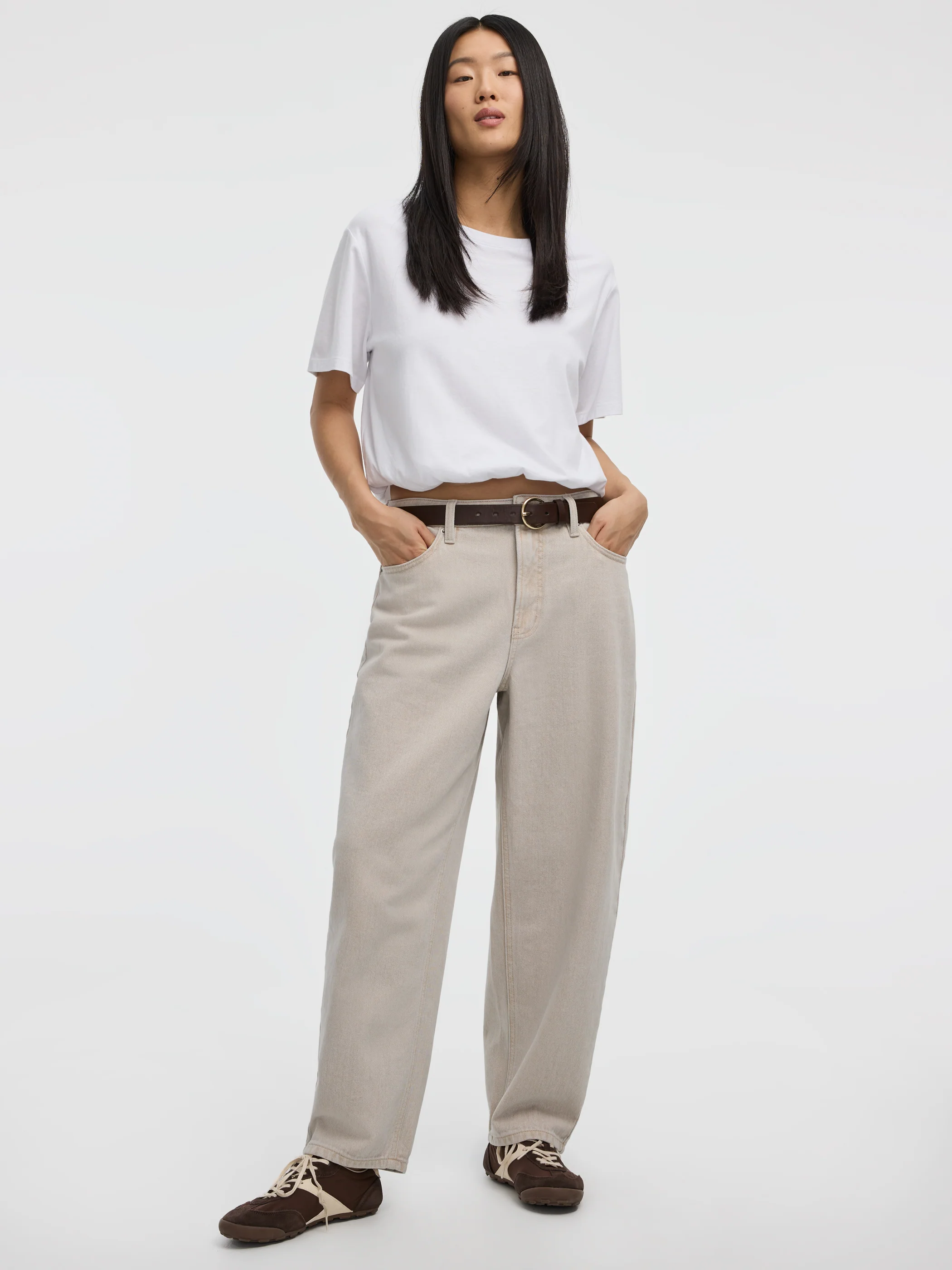 High-Rise Barrel Jeans