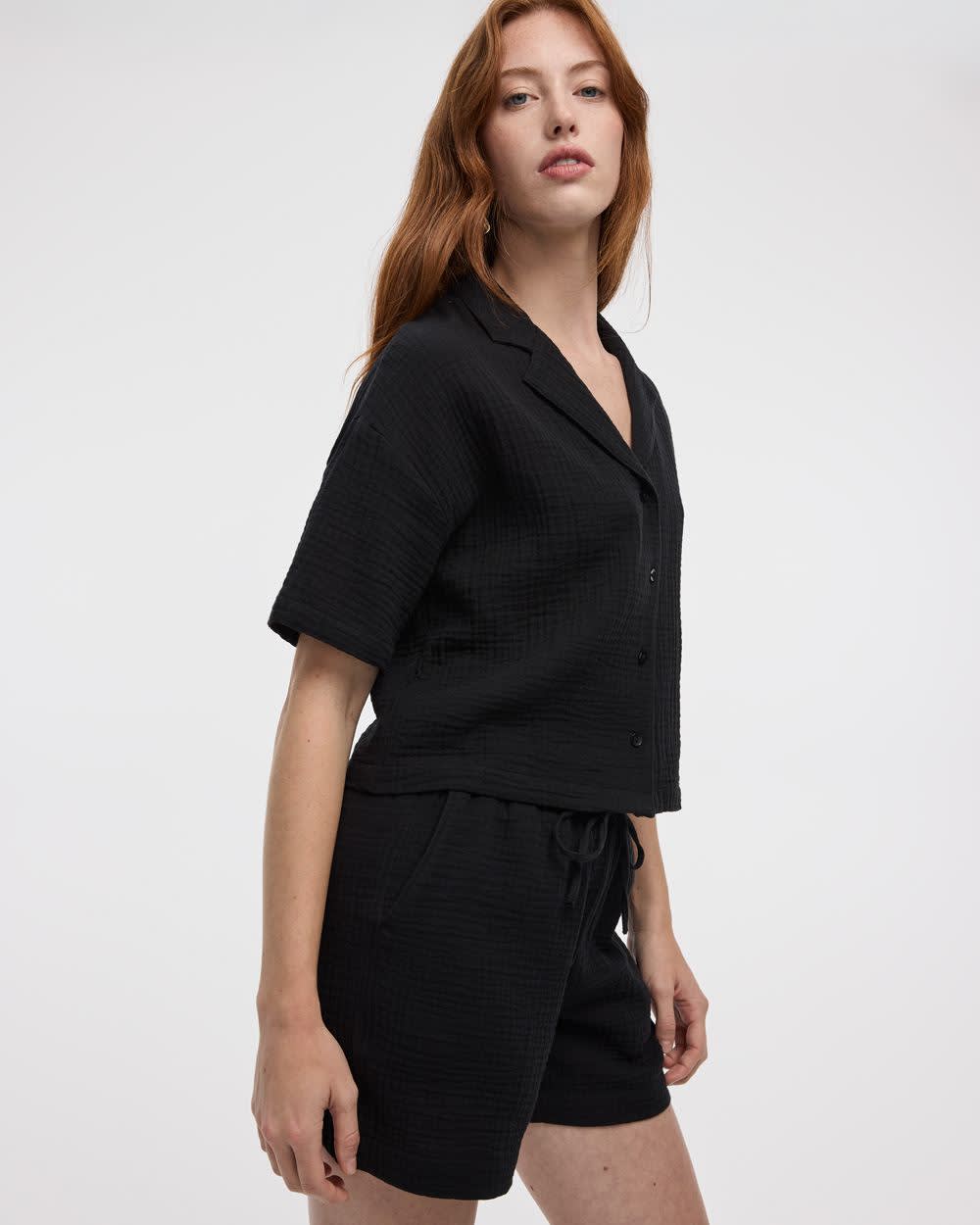 Waffled Short-Sleeve Shirt - Image 3