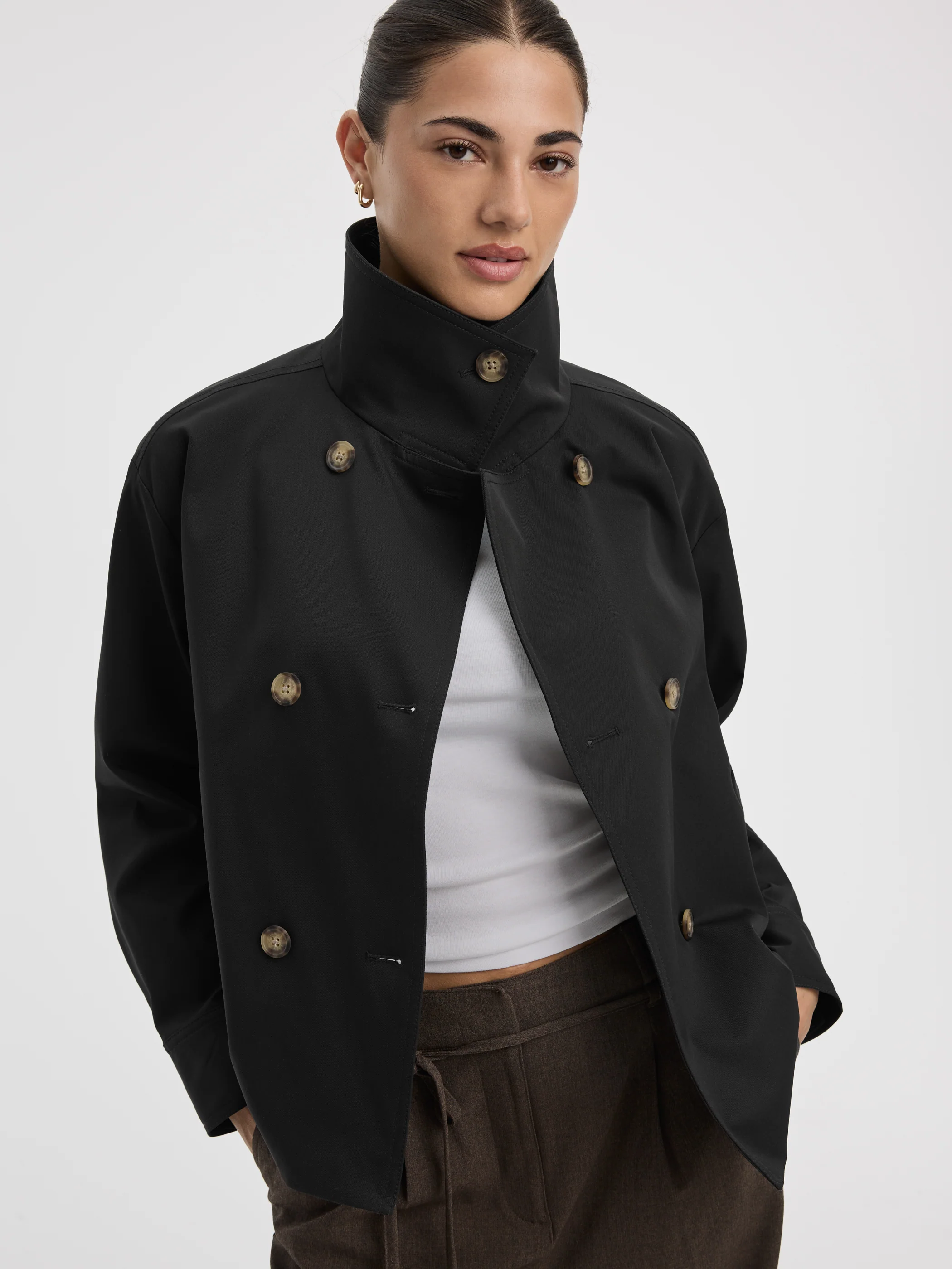Short Mock-Neck Coat - Image 4