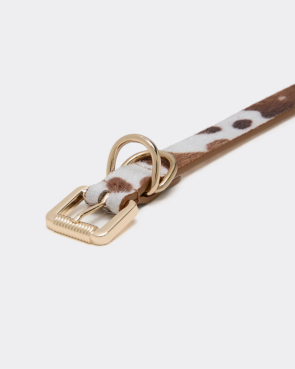 Faux Leather Belt with Cow Print - Image 2