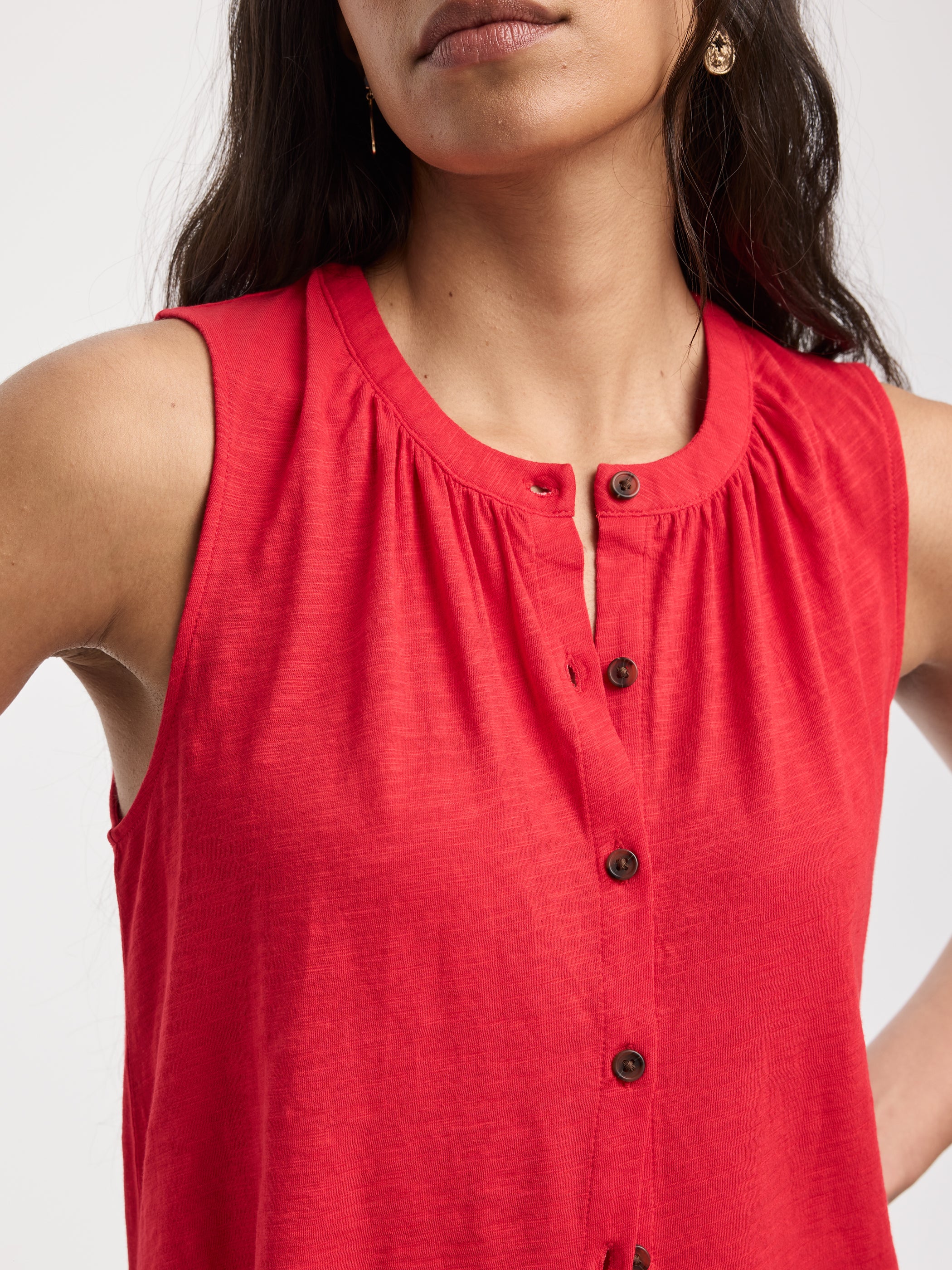 Buttoned-Down Crew-Neck Tank - Image 6