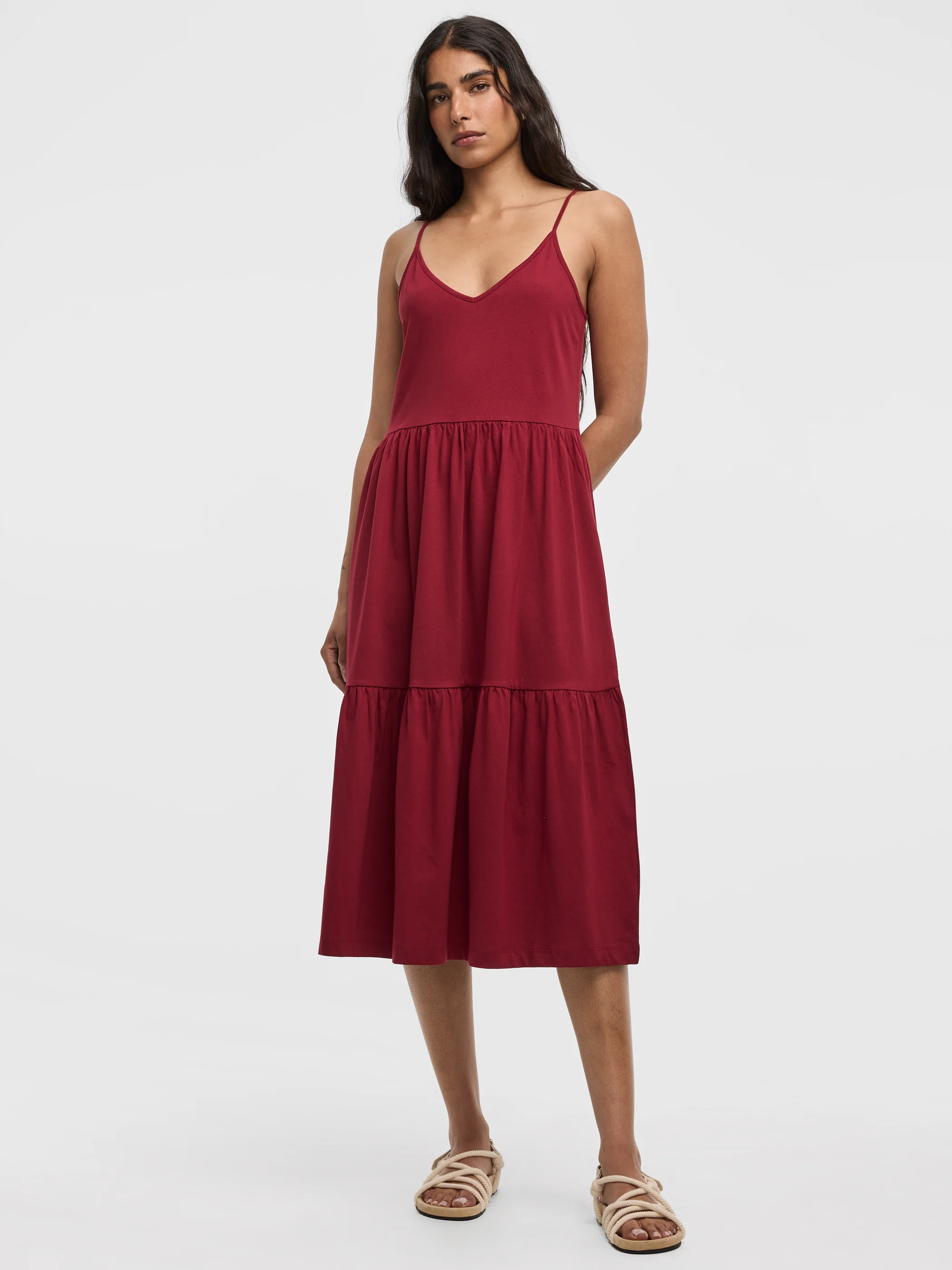 Sleeveless V-Neck Midi Dress - Image 5