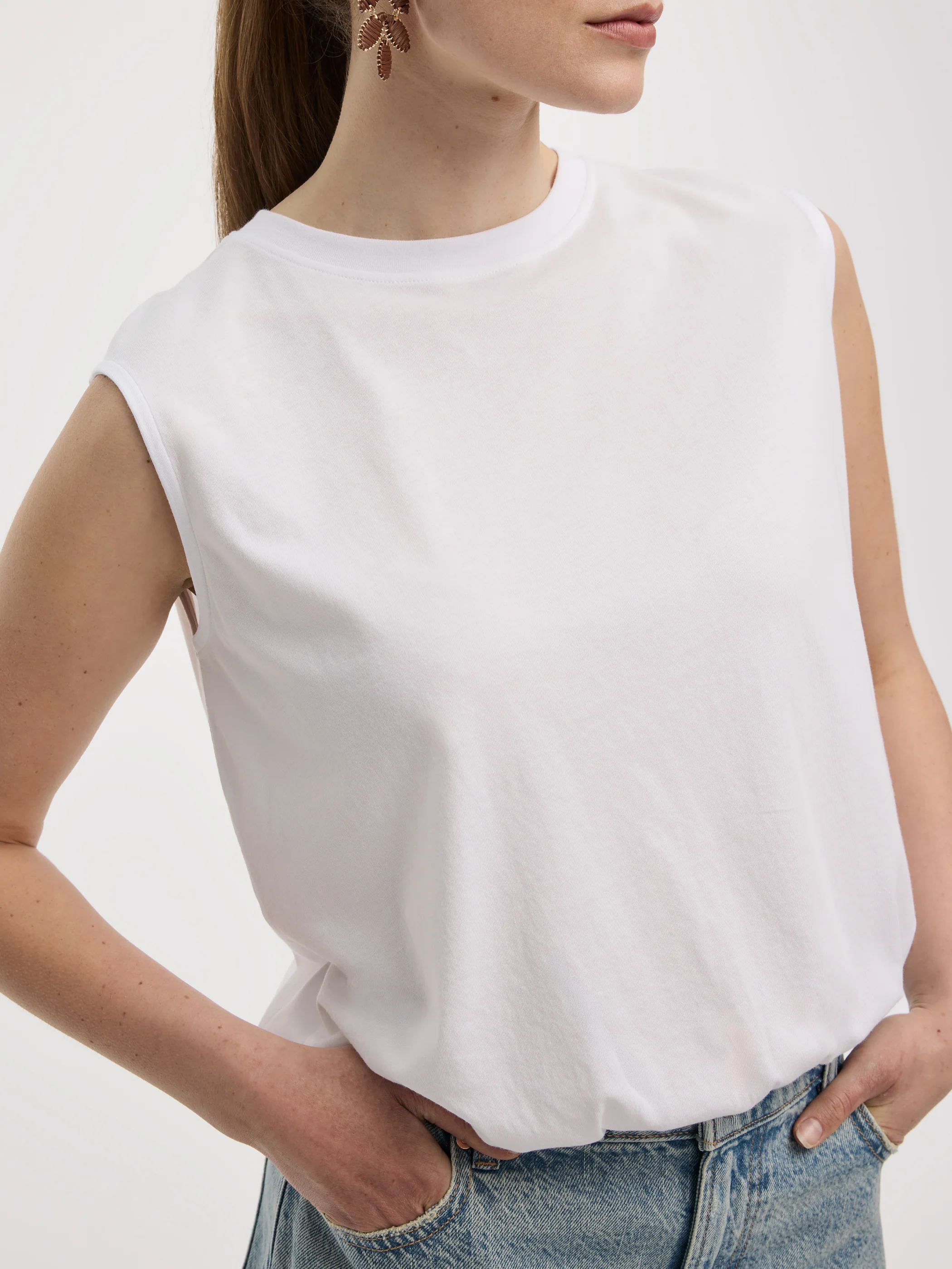 Crew-Neck Tank with Bubble Hem - Image 6