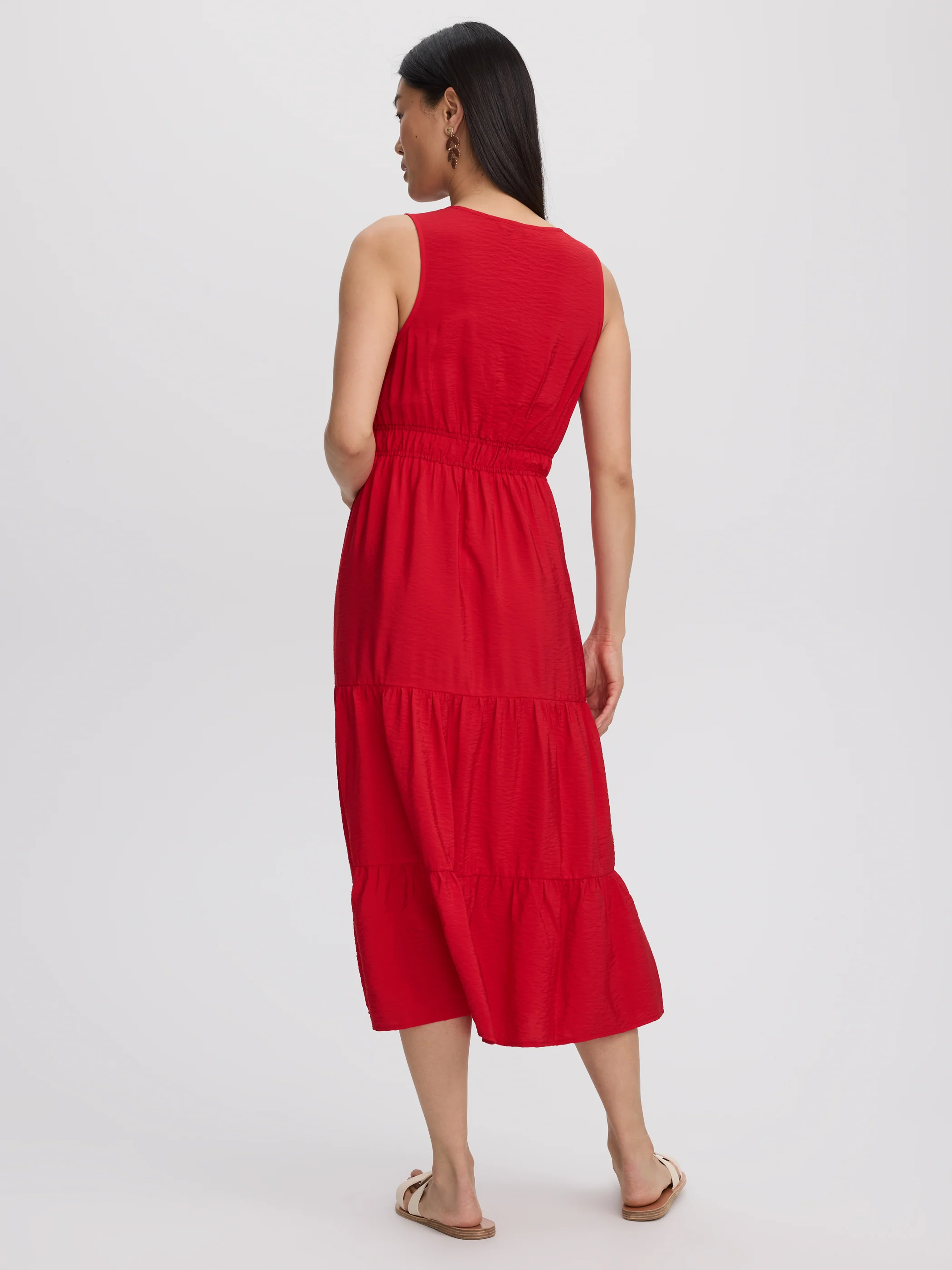 Sleeveless Split-Neck Midi Dress - Image 11